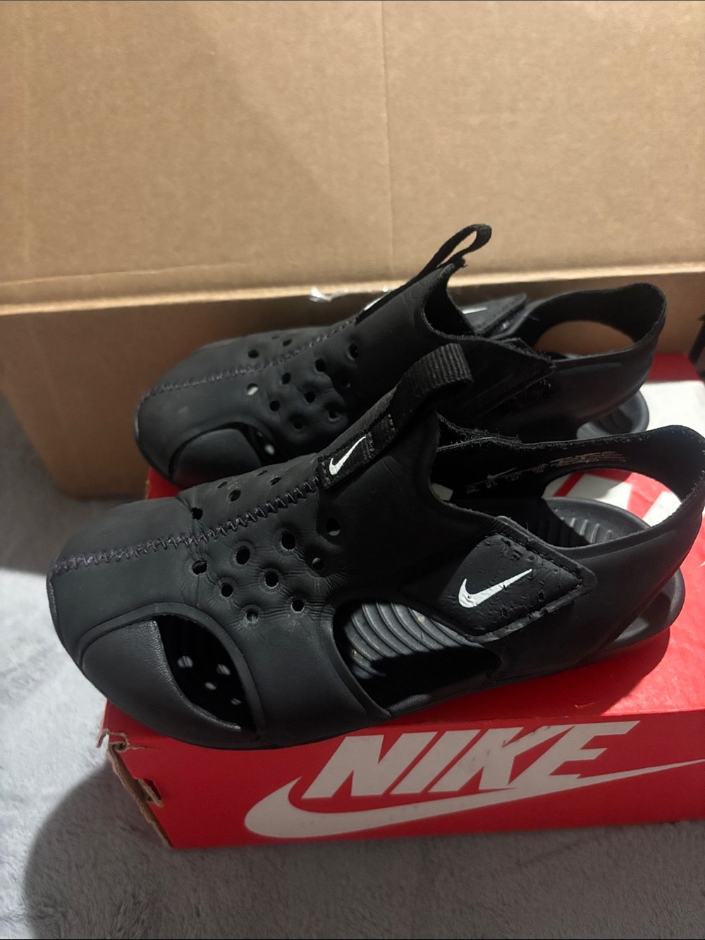 Nike Black Kids Open-Toe Sport Sandals